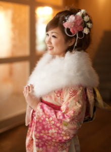 振袖を着た二十歳の横顔