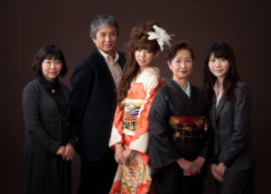 成人式家族写真半身