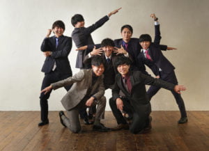 男の成人式スーツでグループ撮影