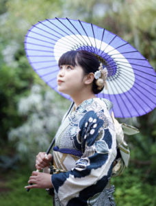 振袖を着て成人記念