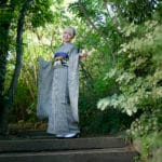 外で成人式記念写真