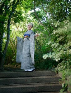 外で成人式記念写真